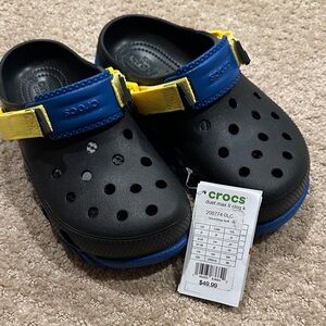 CROCS Kids Sandals - Black, Blue, and Yellow